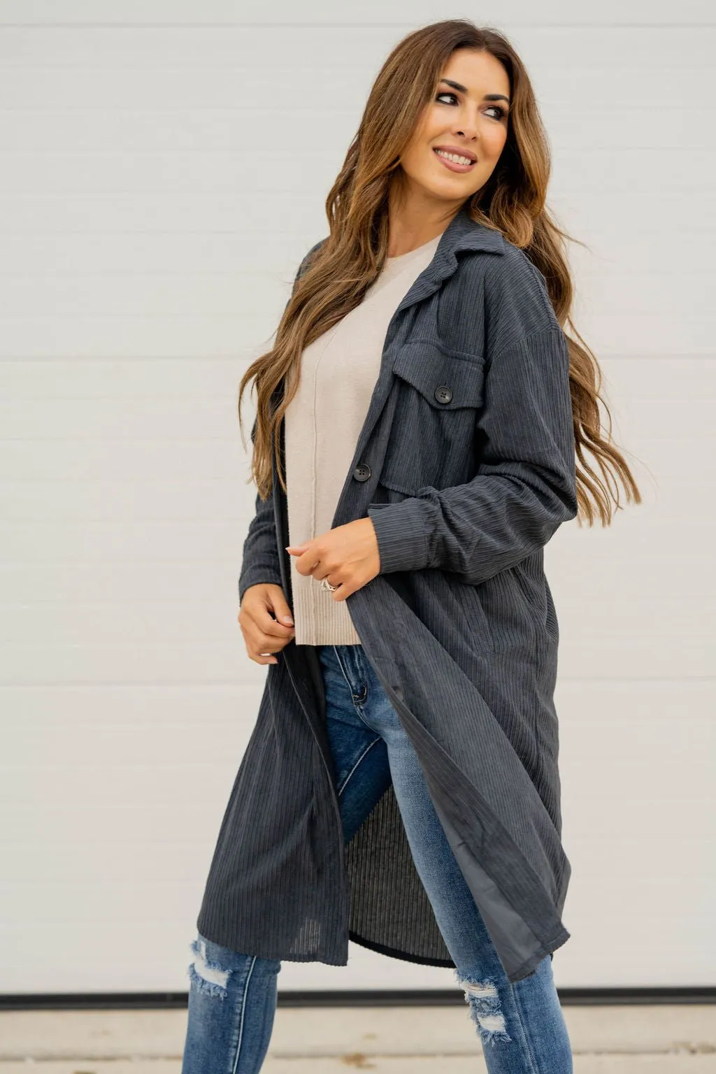 Corded Tunic Pocket Shacket