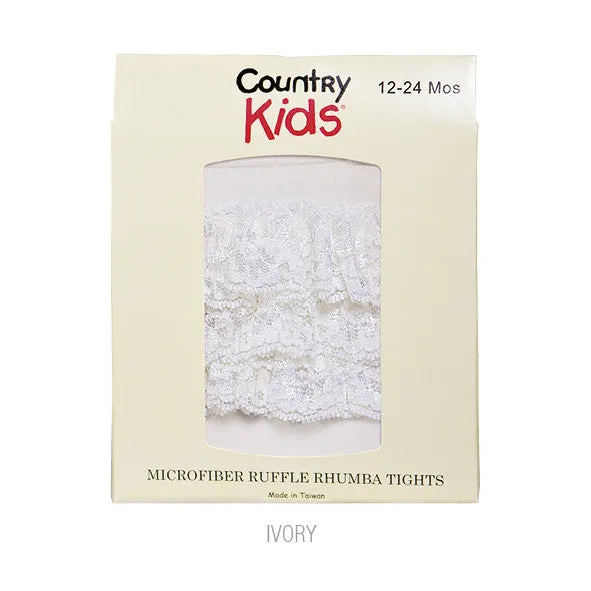 Country Kids Ruffle Rhumba Baby Tights Ivory