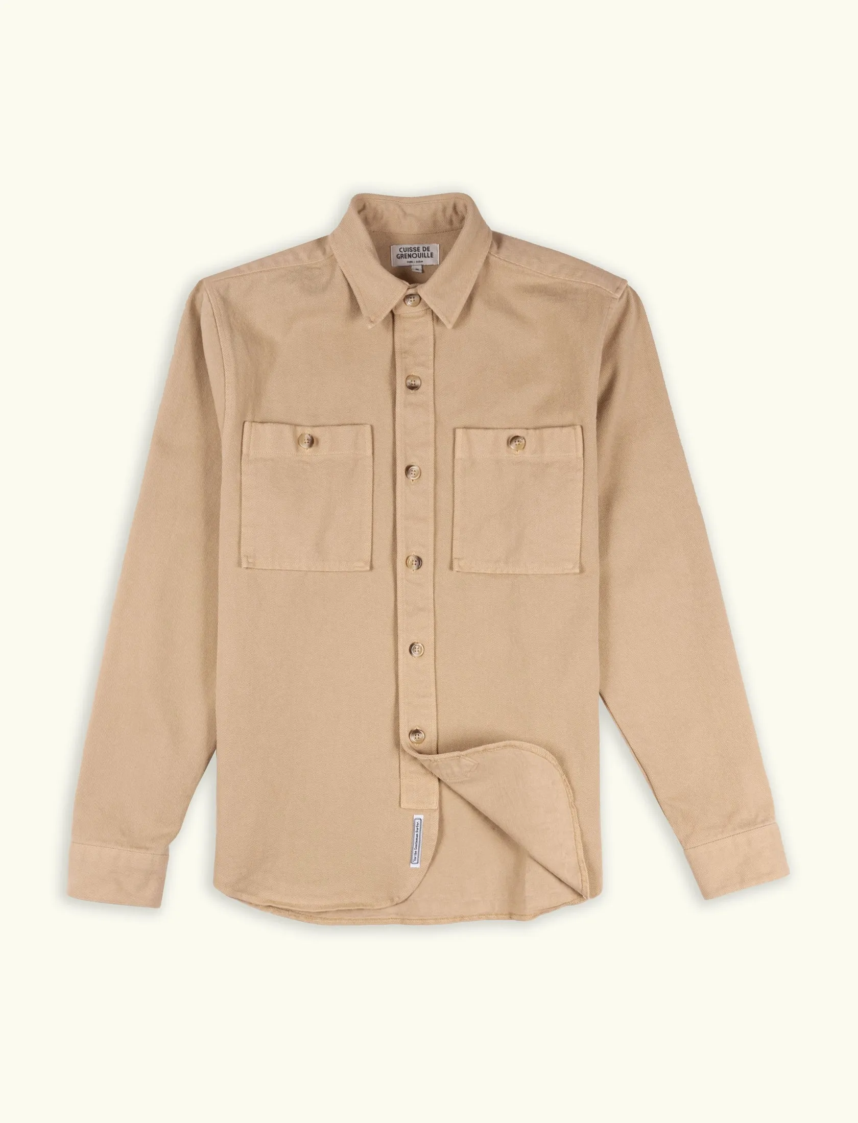 Cuisse de Grenouille Beige Twill Paris Over Shirt