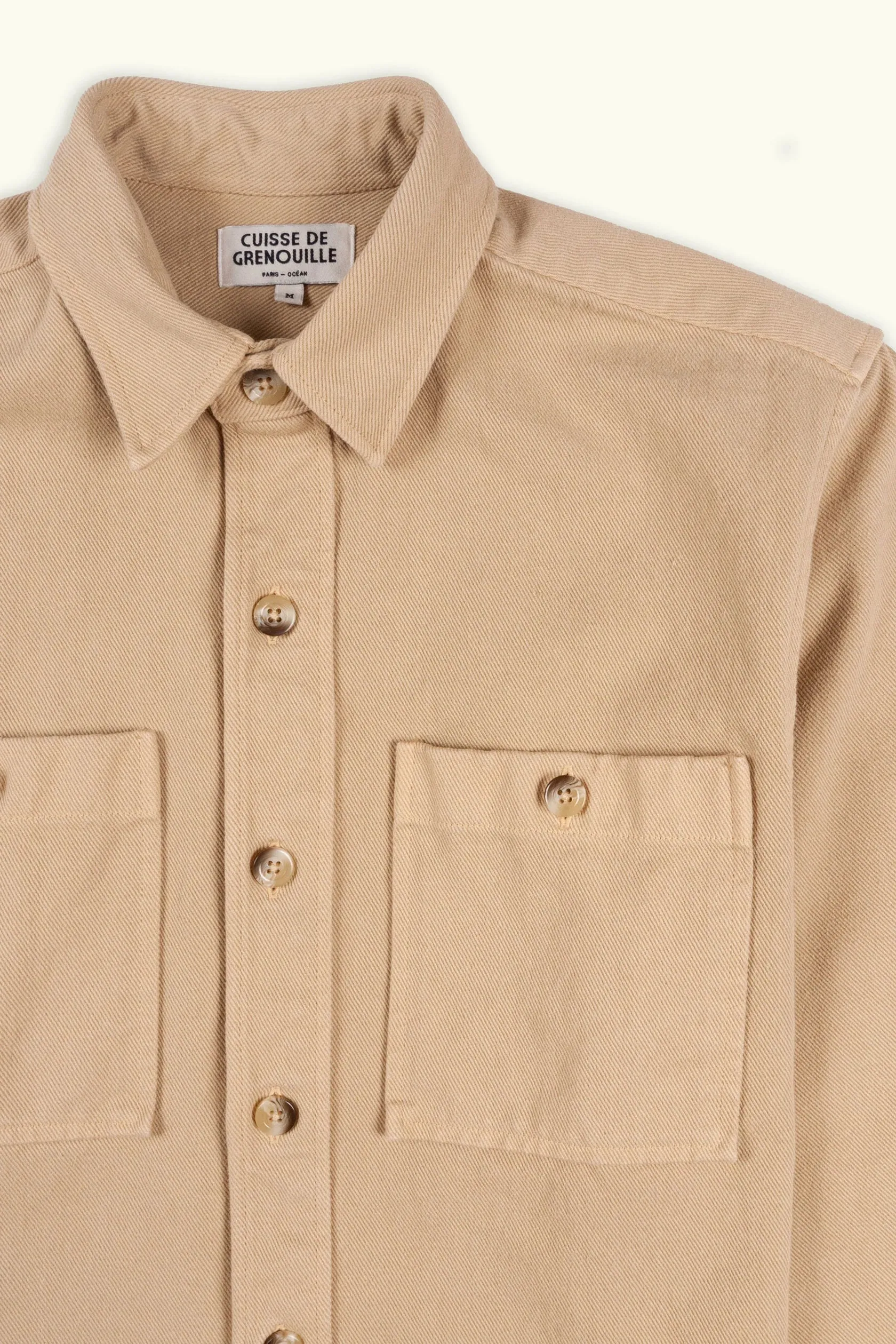 Cuisse de Grenouille Beige Twill Paris Over Shirt