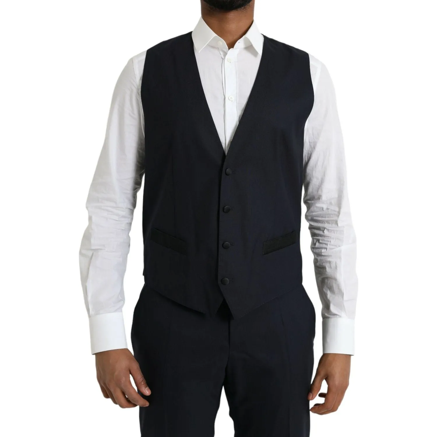 Dolce & Gabbana Dark Blue MARTINI Wool Formal 3 Piece Suit