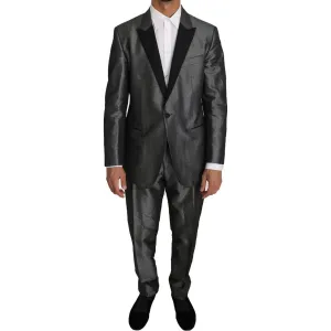 Dolce & Gabbana Elegant Gray Patterned Martini Suit