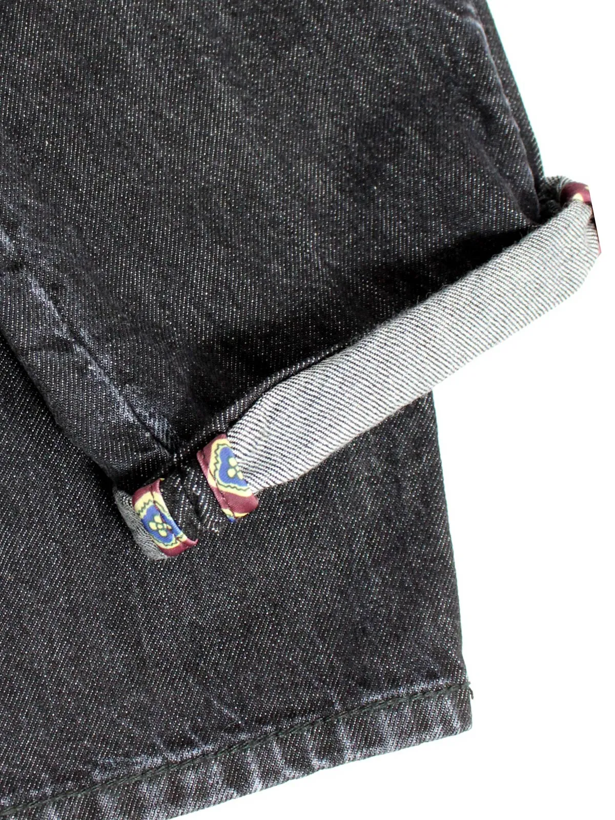 E. Marinella Jeans Black Hand Made Denim 37 Tokyo Button Fly Slim Fit REDUCED SALE