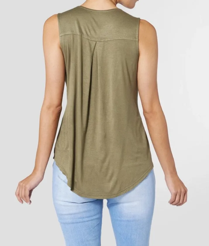 Erin Pleat Back Tank Top- 2 Colors!