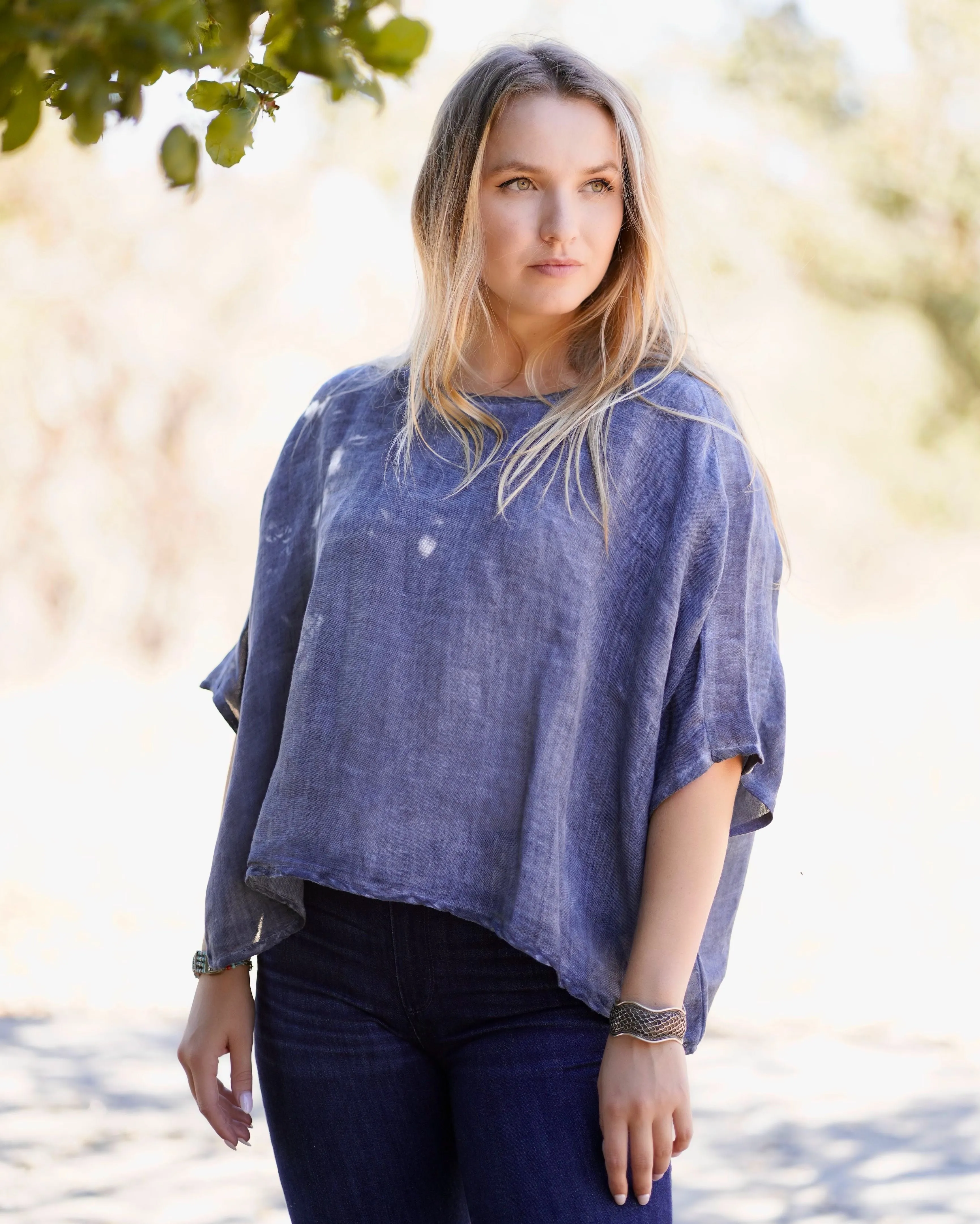 Everly Linen Blouse Denim