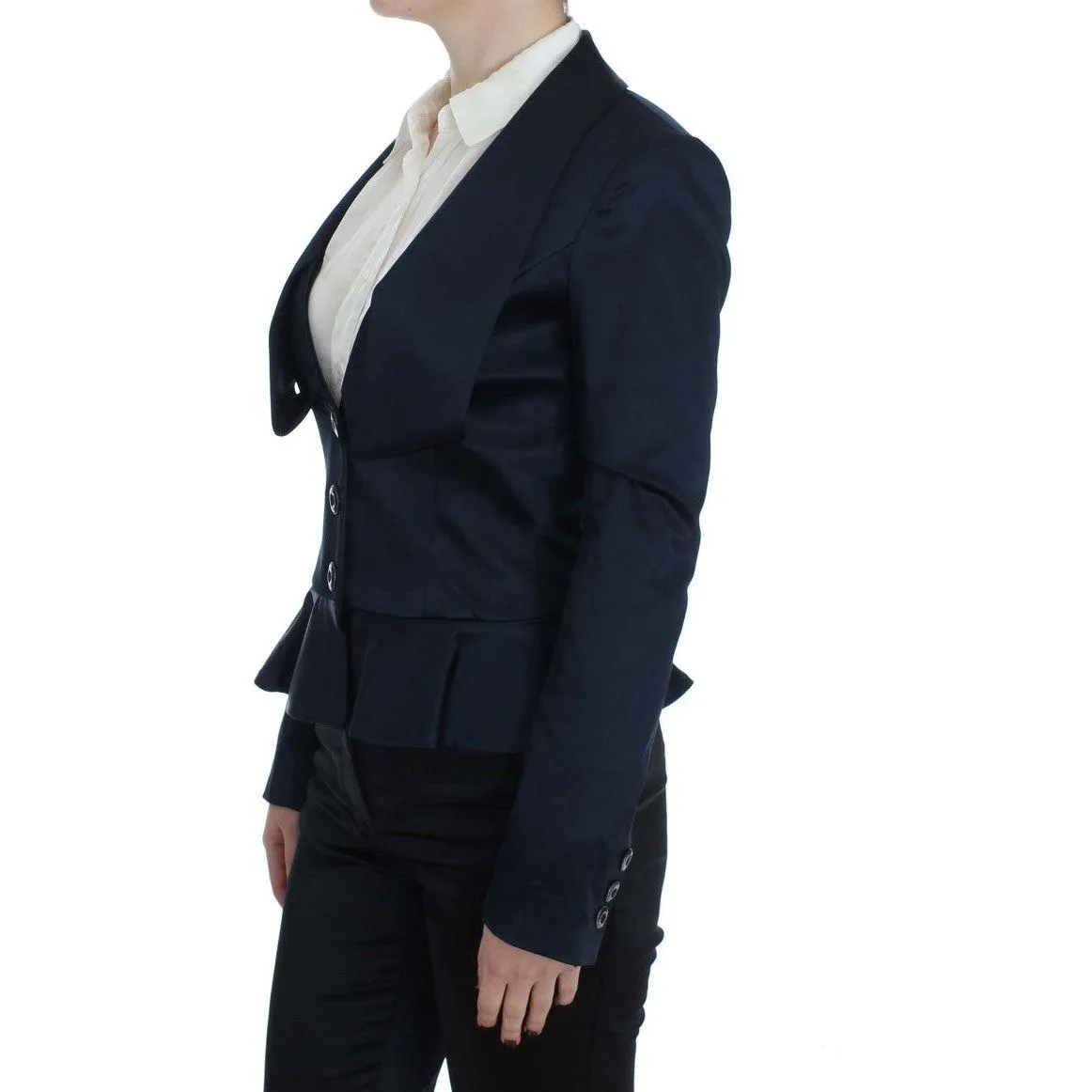 Exte Elegant Blue Blazer Jacket with Designer Flair