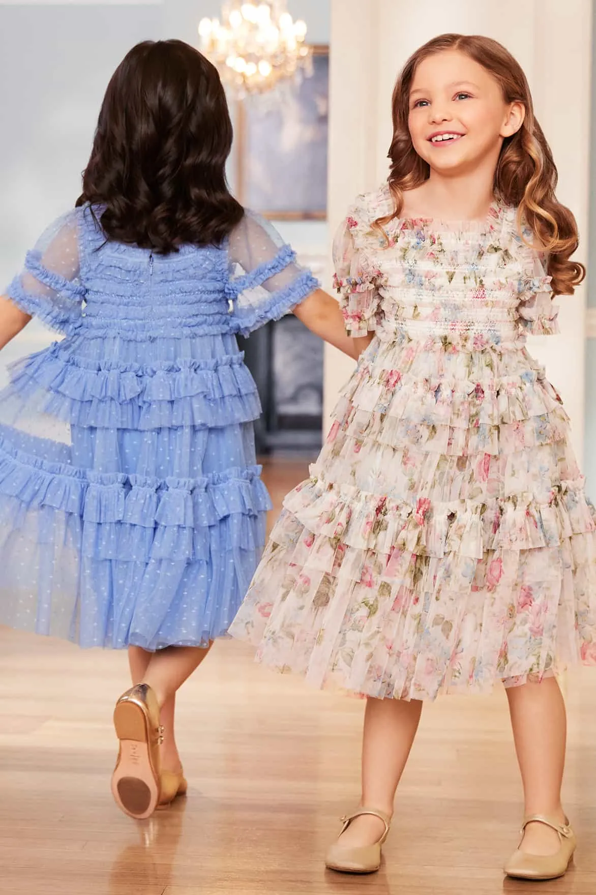 Floral Fantasy Smocked Kids Dress