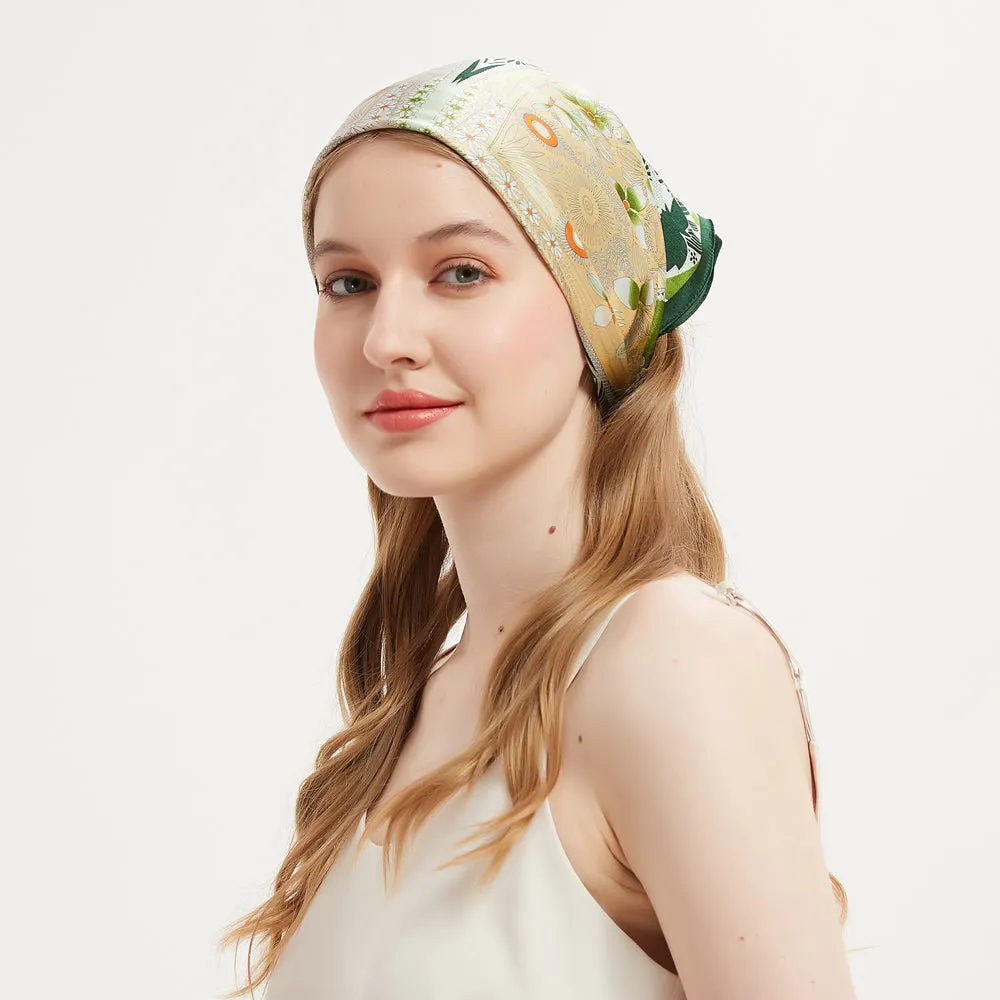 Four-leaf Clover Silk Bandana Scarf Kerchief