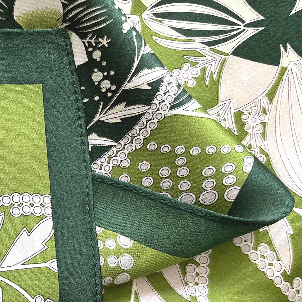 Four-leaf Clover Silk Bandana Scarf Kerchief