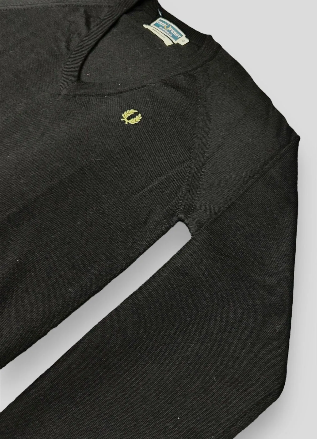 Fred Perry Classic Black V-Neck Sweater