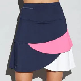 GGblue Womens Yaya Skort 18 inch - NAVY / BLOSSOM / WHITE