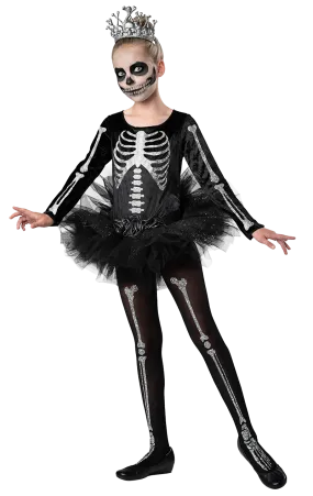 Girls Skeleton Ballerina Halloween Costume