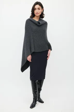 Grey Anta Cashmere Asymmetrical Cape