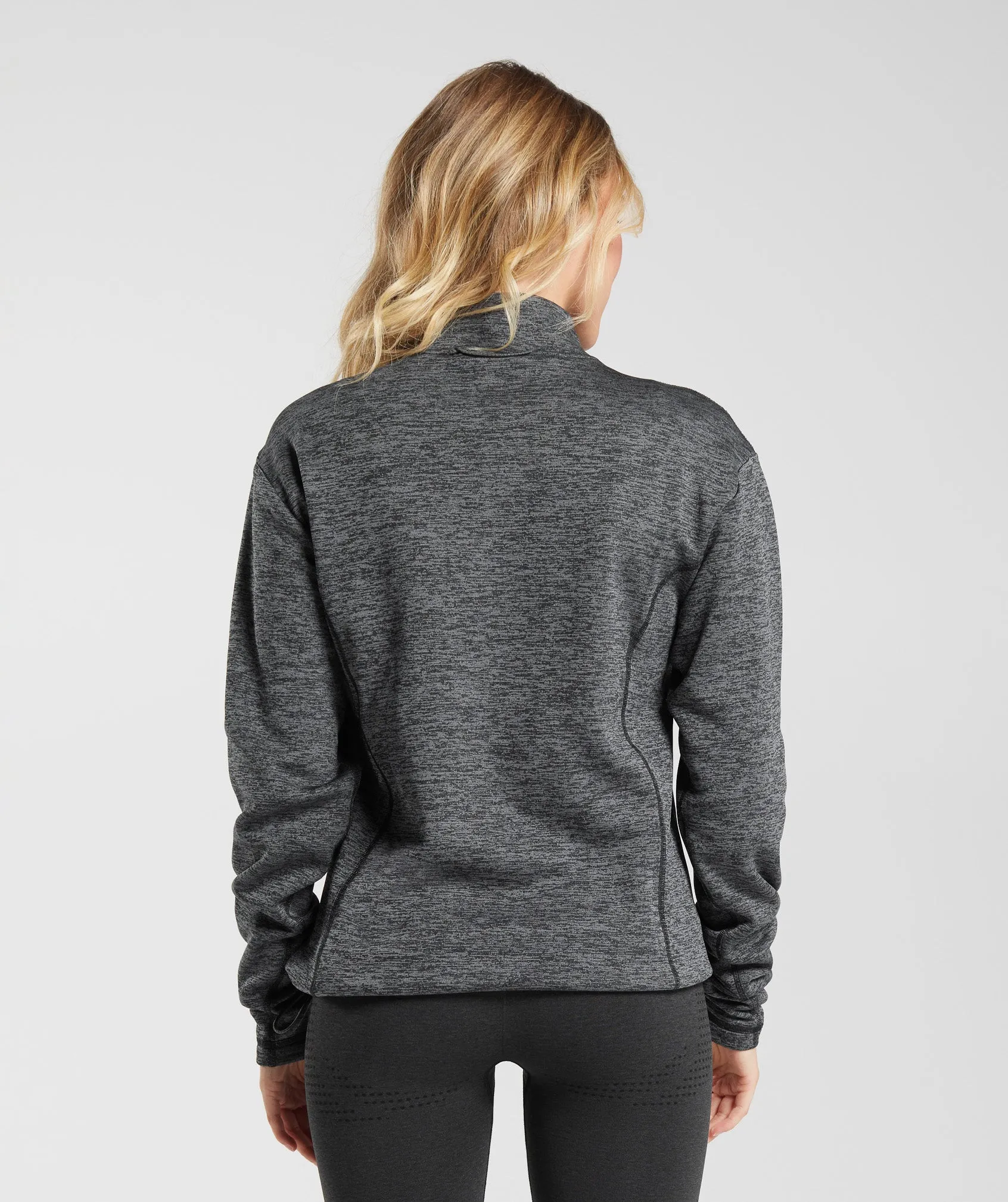 Gymshark Thermal Fleece 1/4 Zip Pullover - Black/Pitch Grey