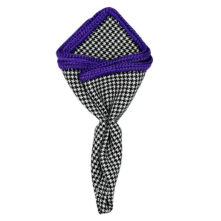 Houndstooth Cachemire with Purple Signature Border