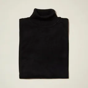 Inserch Cotton Blend Turtleneck Sweater Black 4708