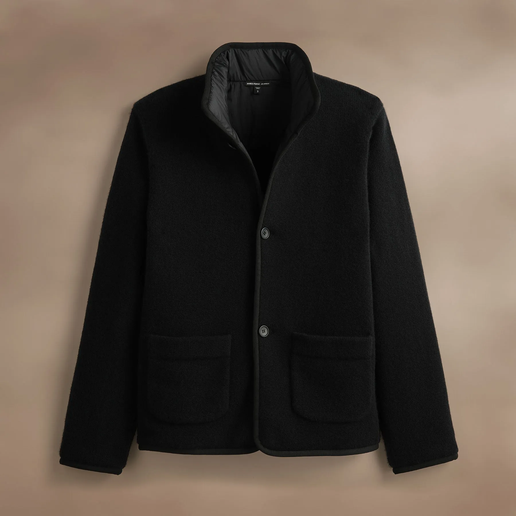 Insulated Cashmere Knit Coat - Black