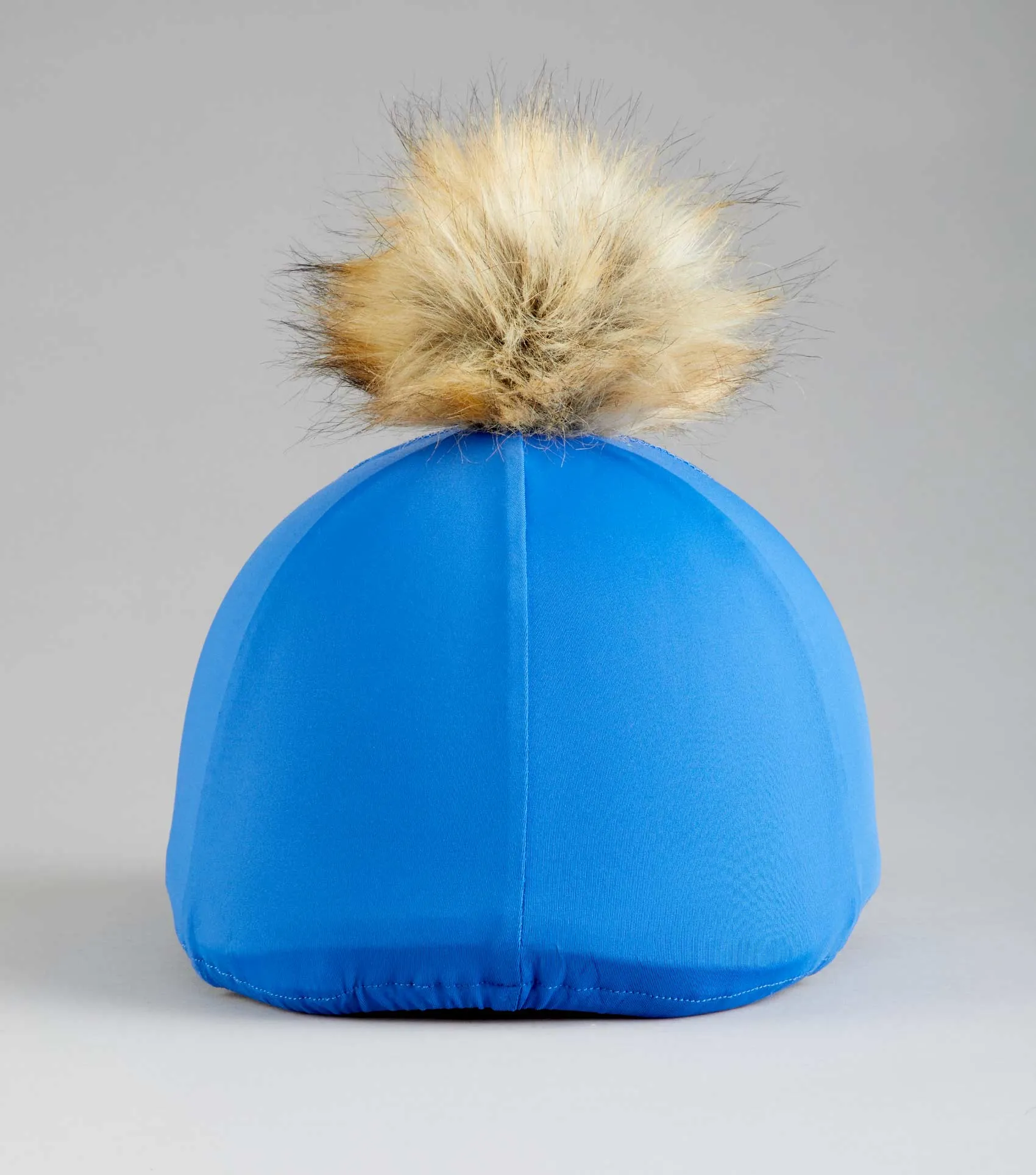 Jersey Hat Silk with Faux Fur Pom Pom Royal Blue