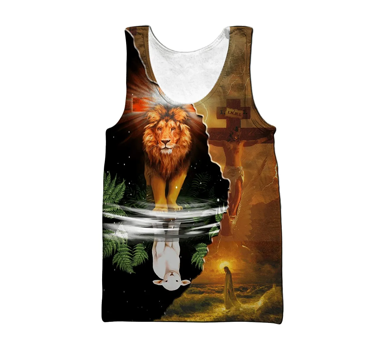 Jesus Lion And Lamb Jesus Tank Top - Christian Tank Top For Men