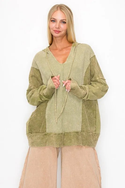 J.Her Pullover Hooded Top in Avocado