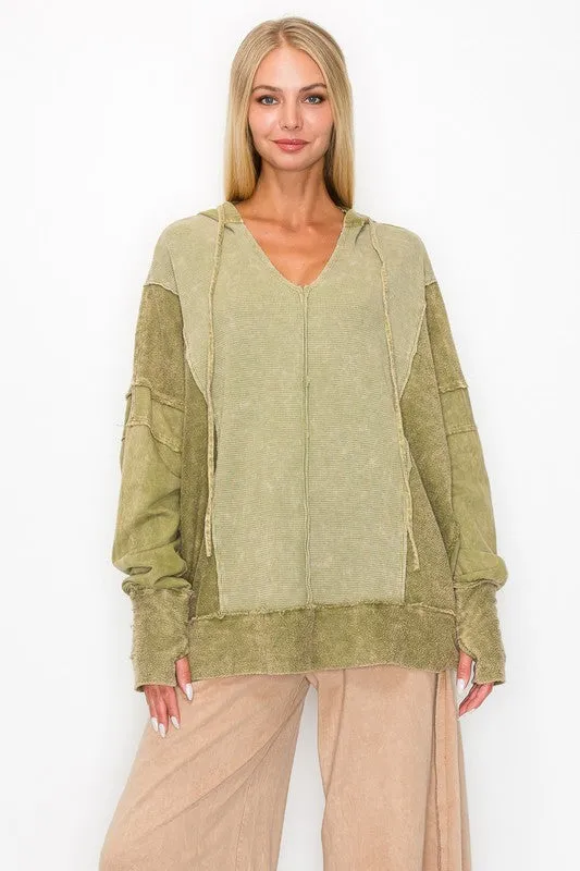 J.Her Pullover Hooded Top in Avocado