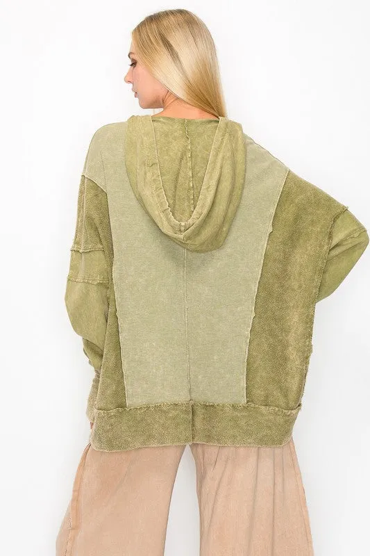 J.Her Pullover Hooded Top in Avocado