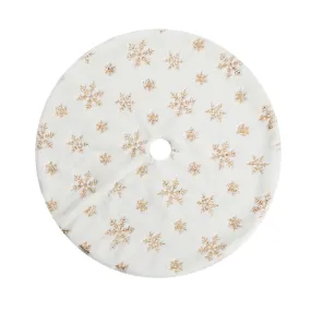 Jingle Jollys Christmas Tree Skirt 90cm Snowflake Ornaments Xmas Decorations