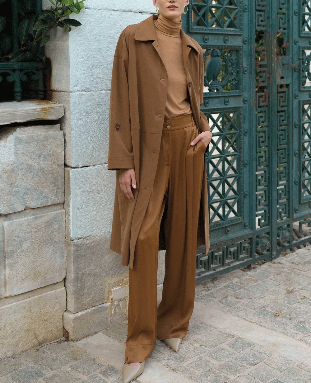 LIGHT OVERSIZED COAT CARAMEL