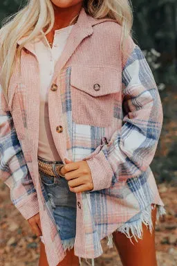 Light Pink Plaid Corduroy Shack