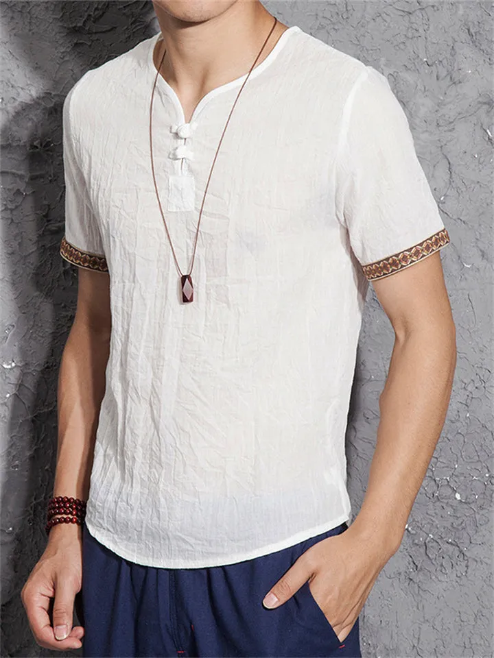 Loose Simple Cotton Linen Shirts