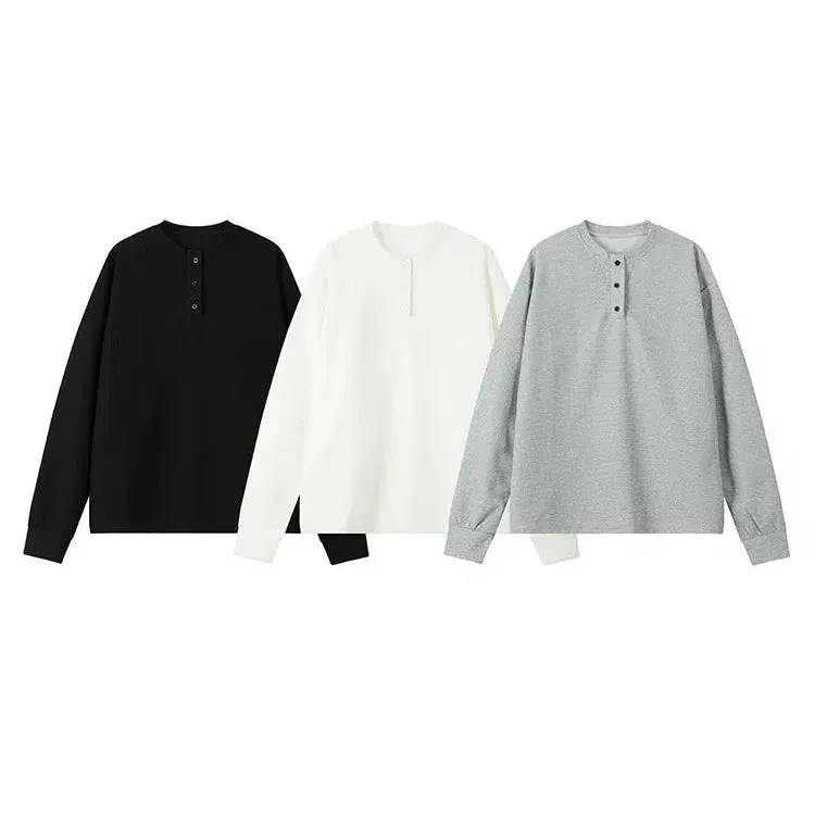 Loosely-Fitted Henley Shirt