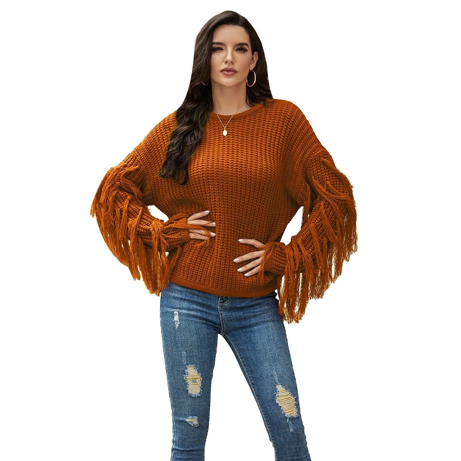 Luxy Moon Tassel Pullover Sweater For Women