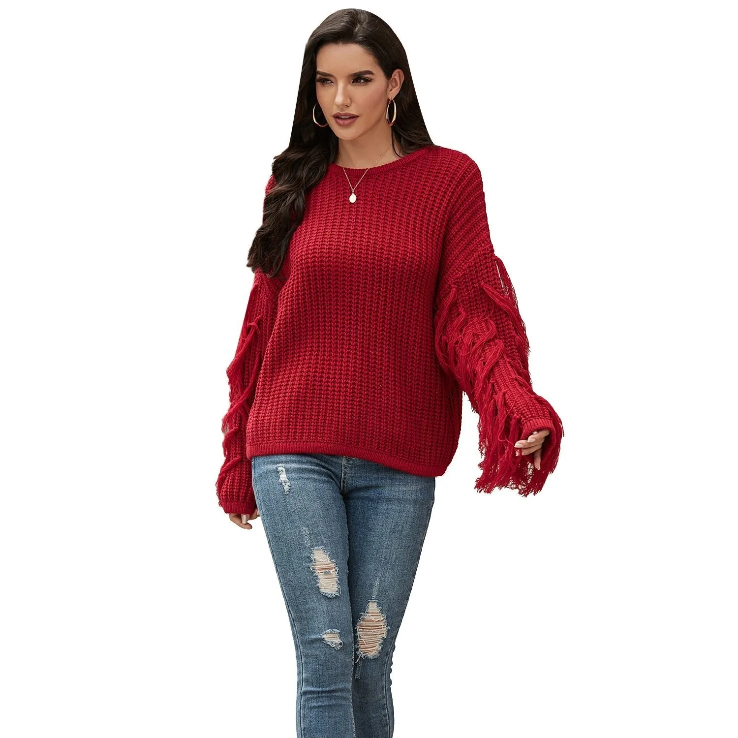 Luxy Moon Tassel Pullover Sweater For Women