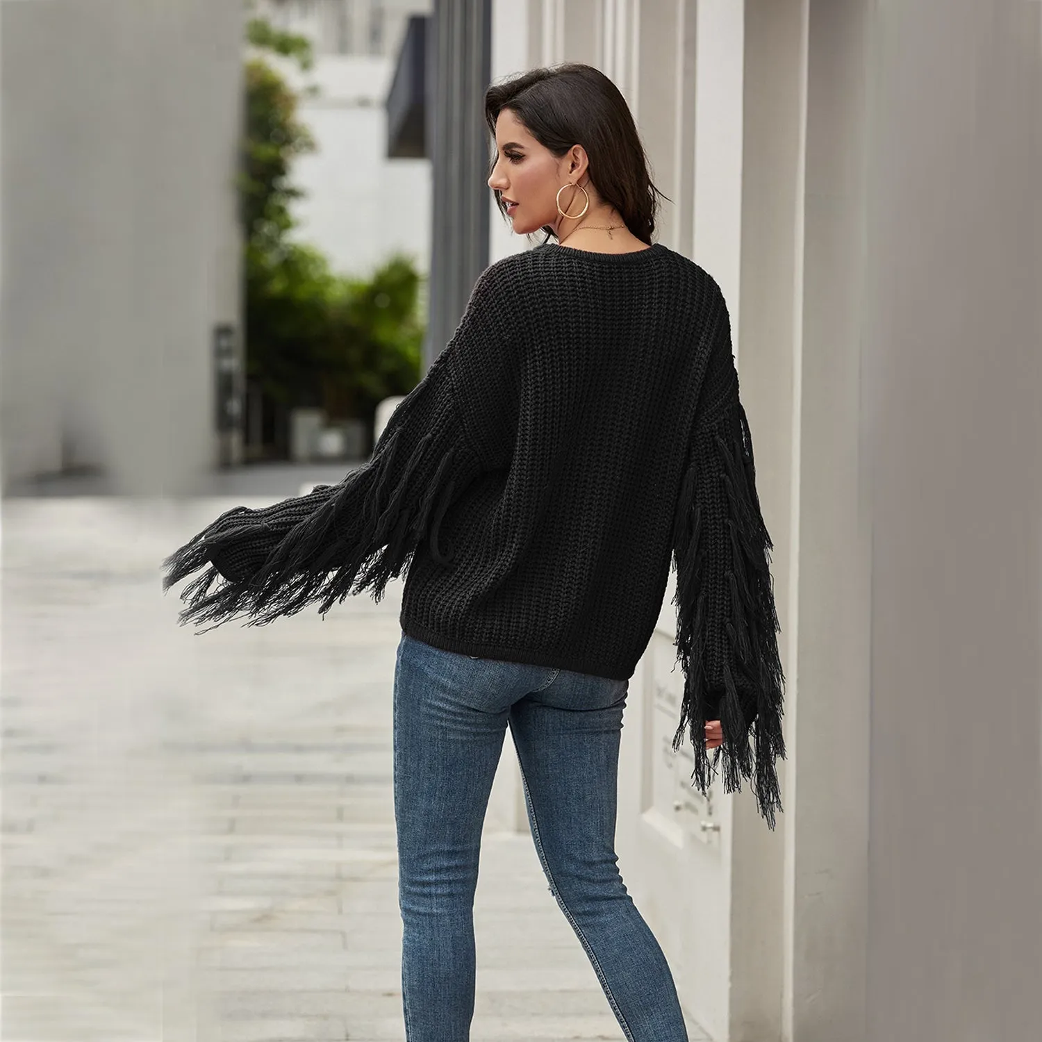 Luxy Moon Tassel Pullover Sweater For Women