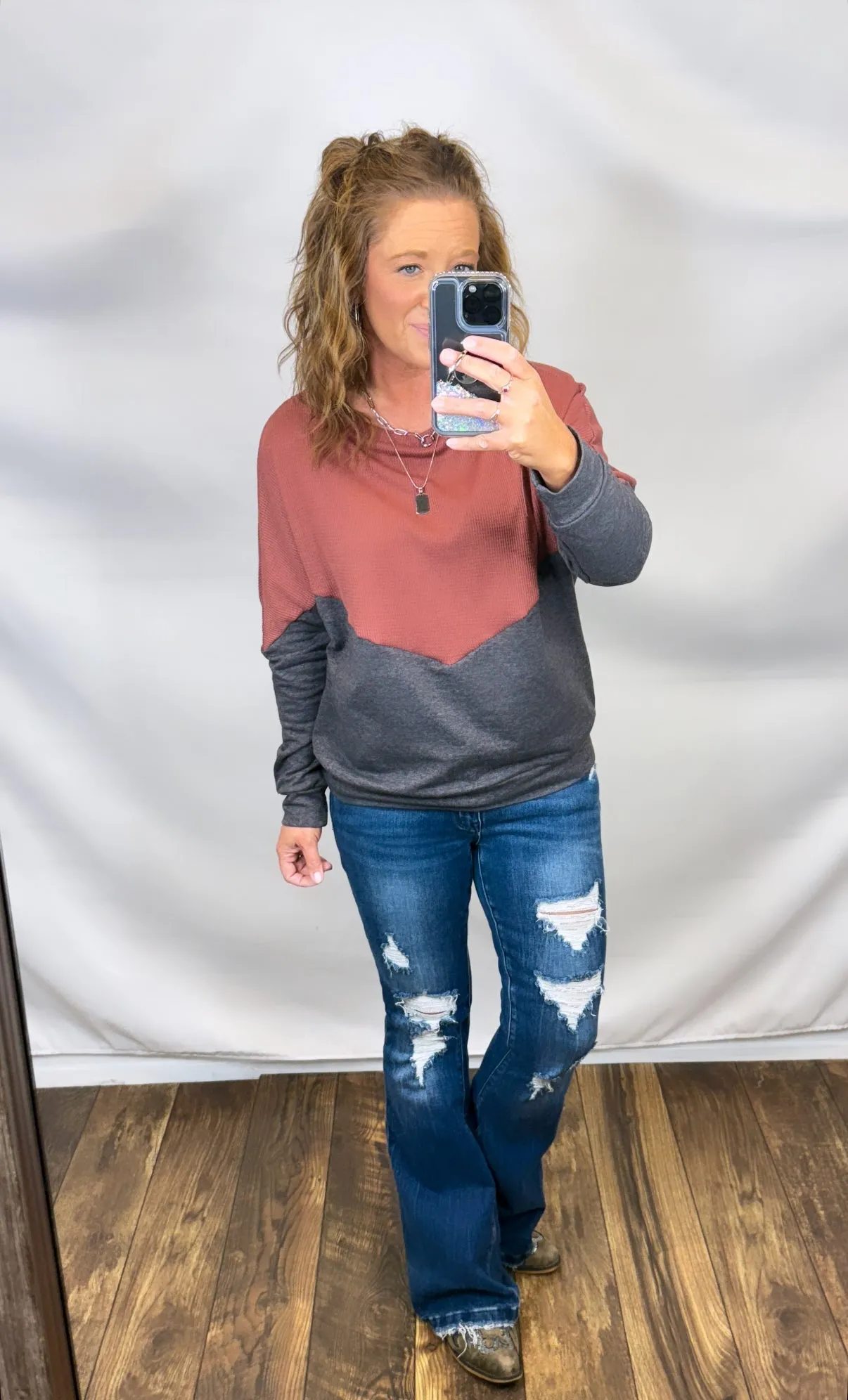 Mauve Charcoal Dolman Pullover (SM-XL)