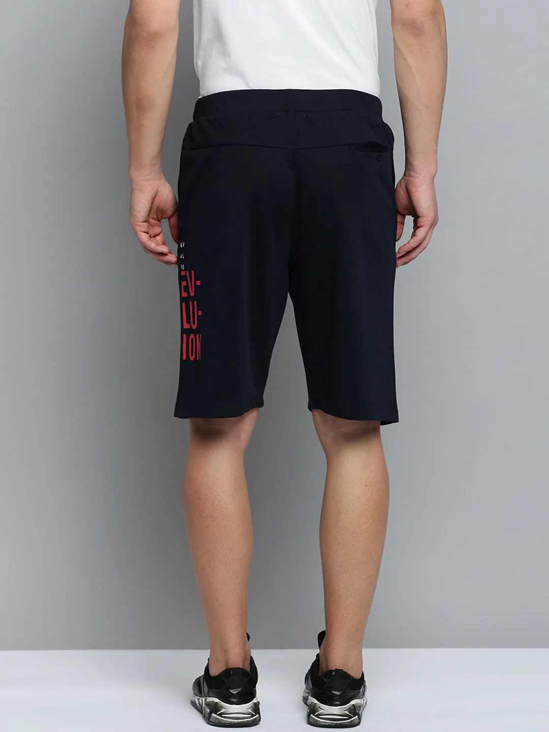 Men Navy Solid Sports Shorts