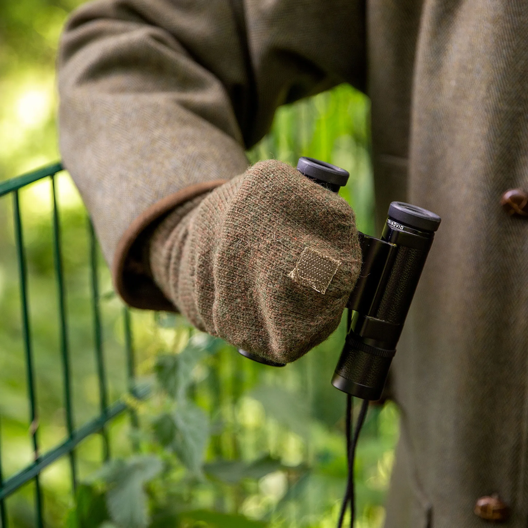 Men's Fingerless Knitted Shooting Gloves with Mitten Flap