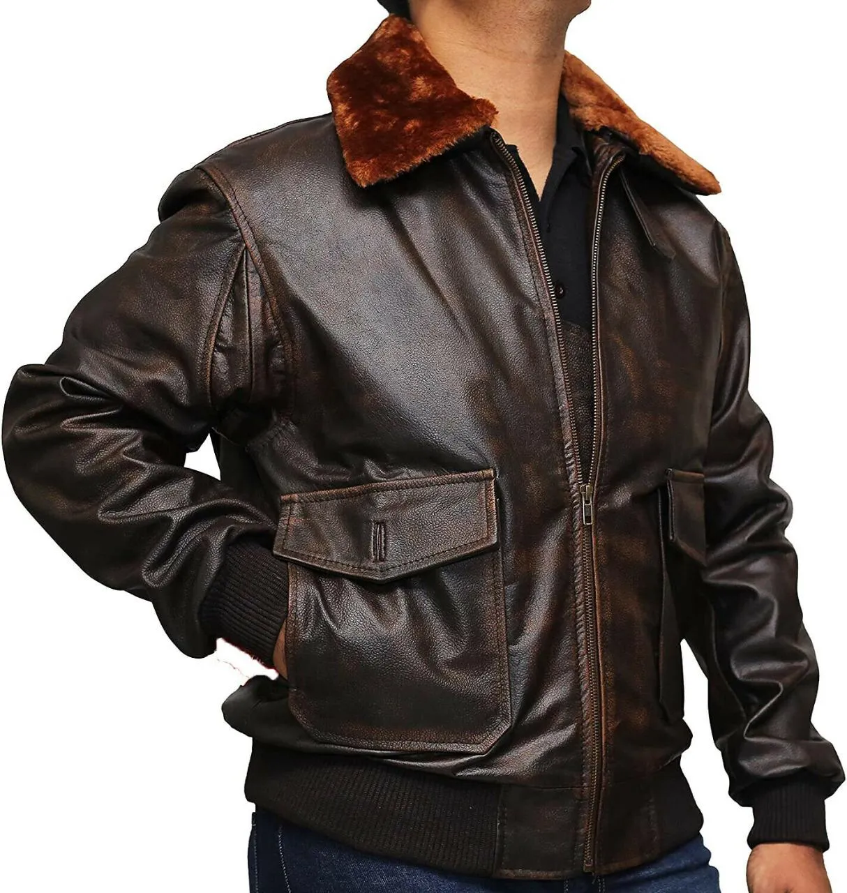 Mens Flying G1 Bomber Leather Jacket