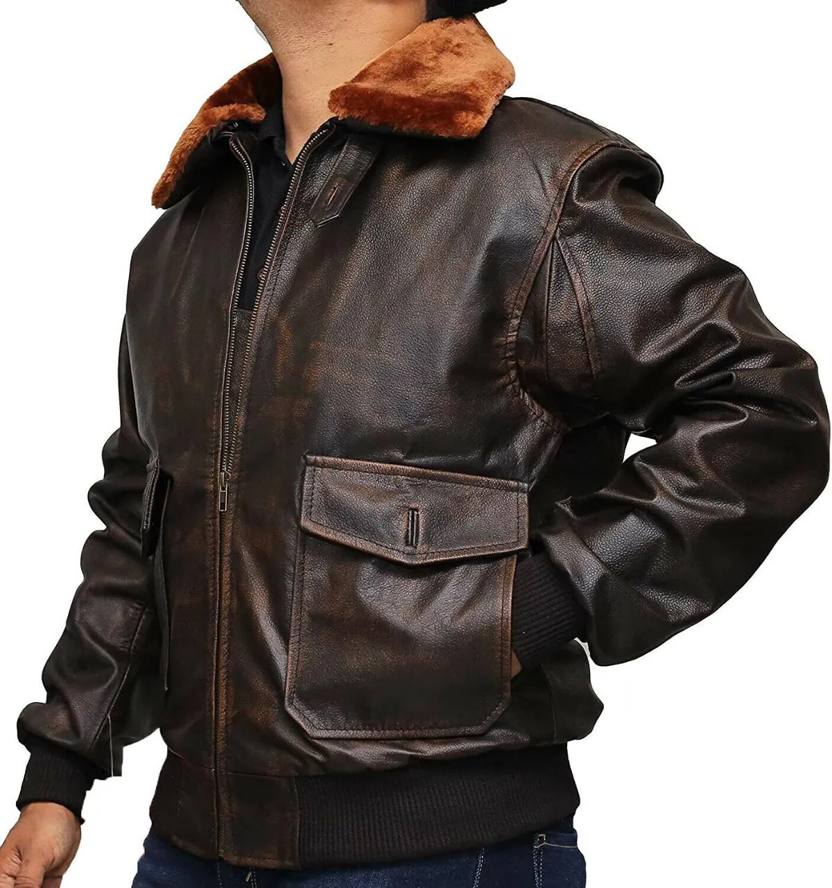 Mens Flying G1 Bomber Leather Jacket