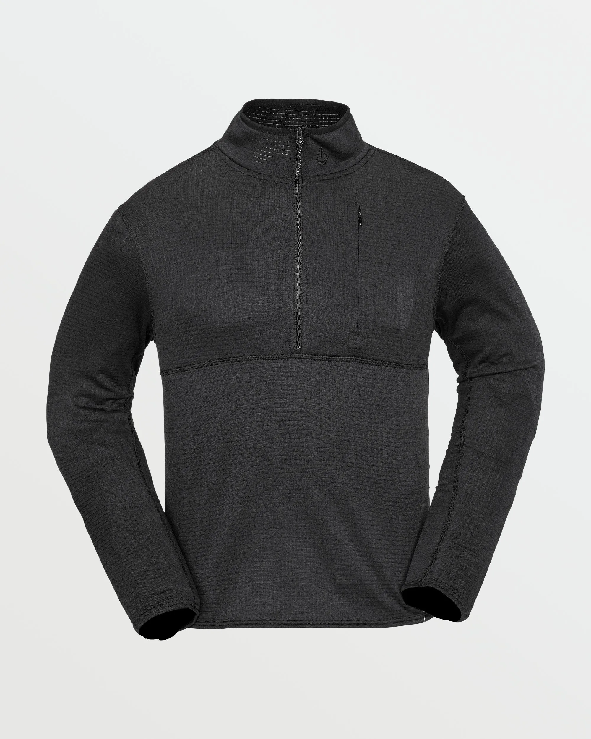 Mens Gridlock Mock Neck Fleece - Black