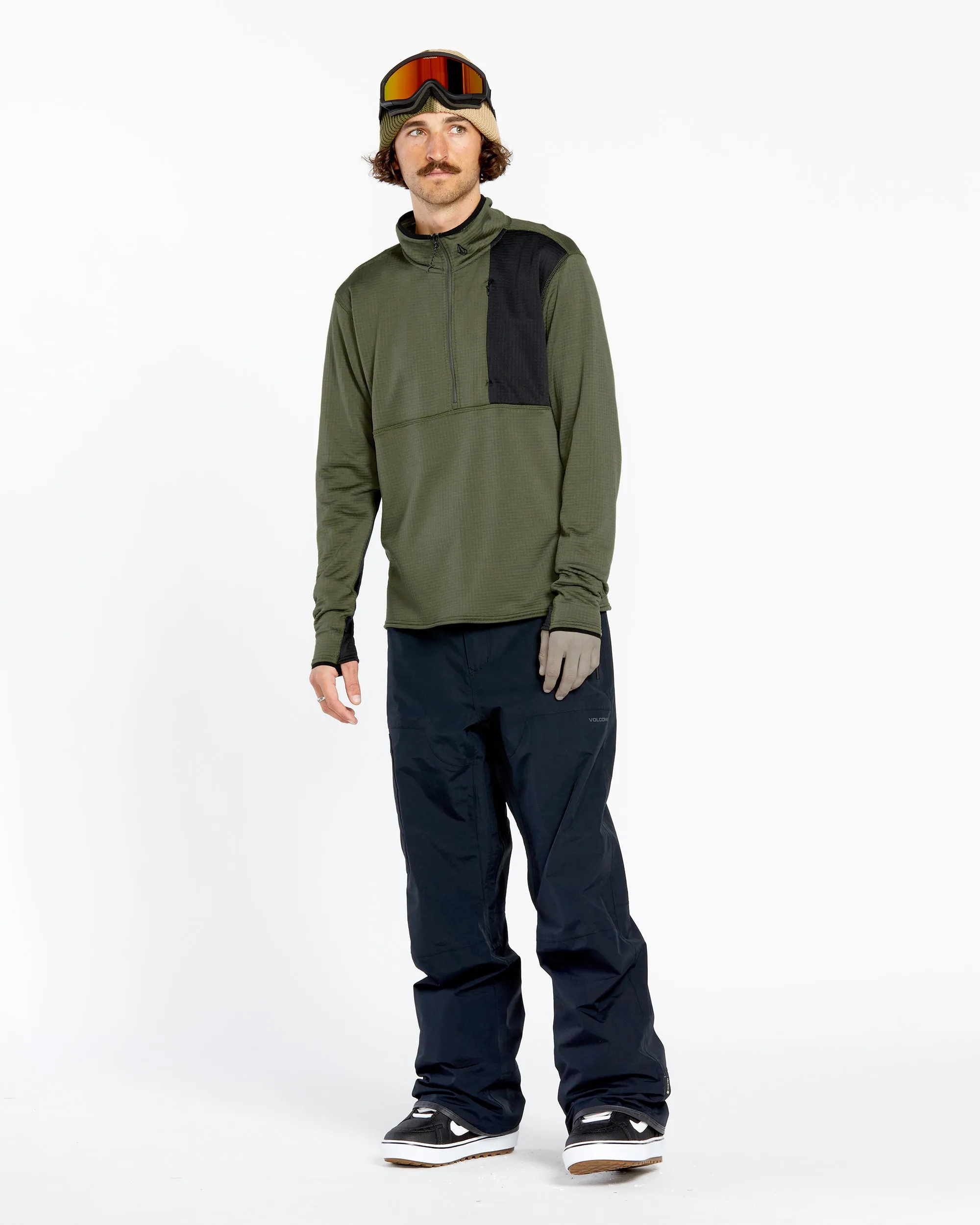 Mens Gridlock Mock Neck Fleece - Ivy