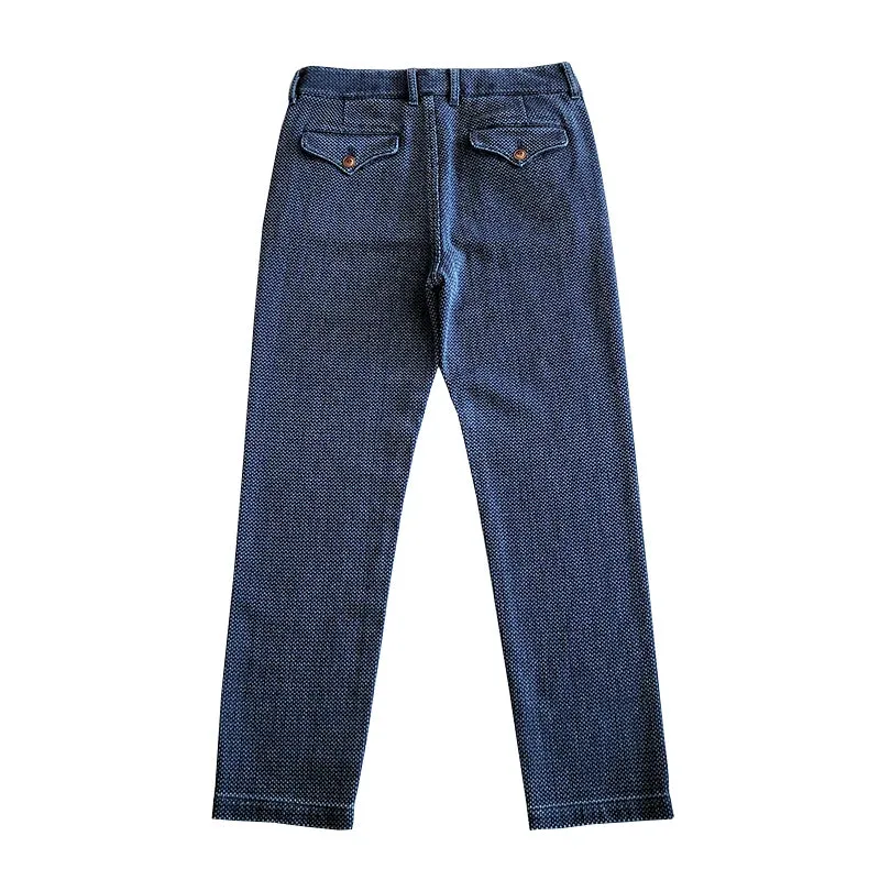 Men's Indigo Blue Straight Pants - Regular Fit - Vintage Style