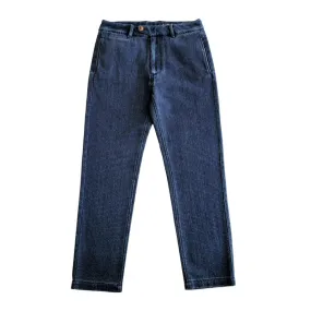 Men's Indigo Blue Straight Pants - Regular Fit - Vintage Style