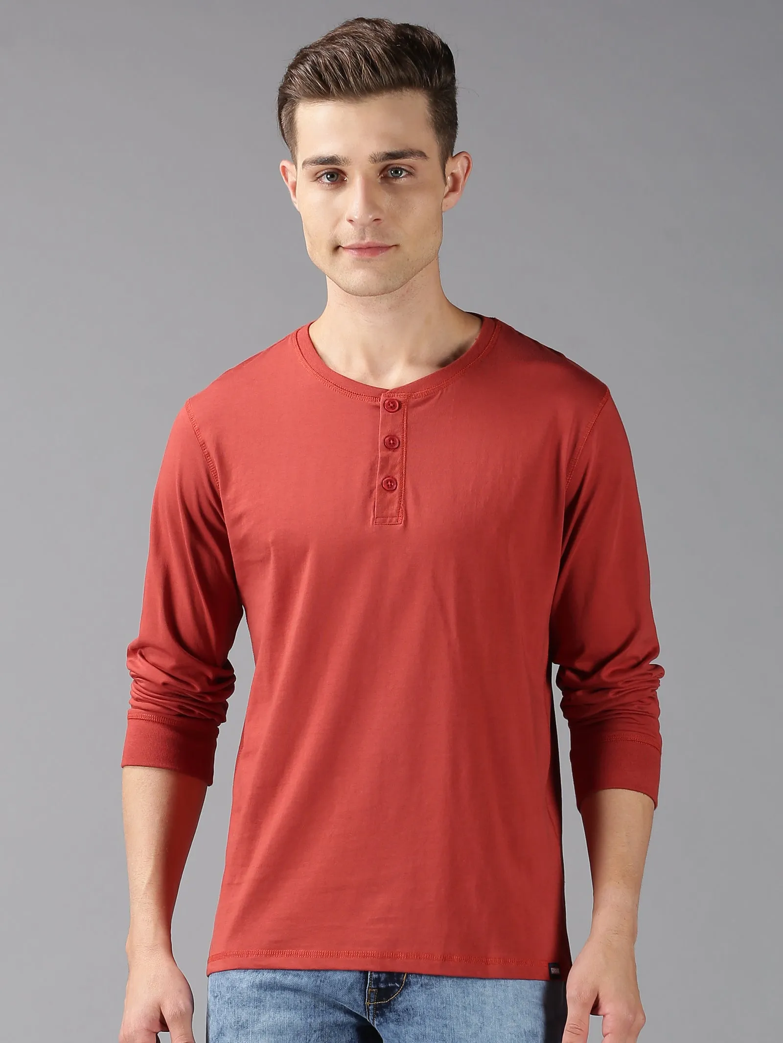 MEN'S RUST SOLID SLIM FIT T.SHIRT