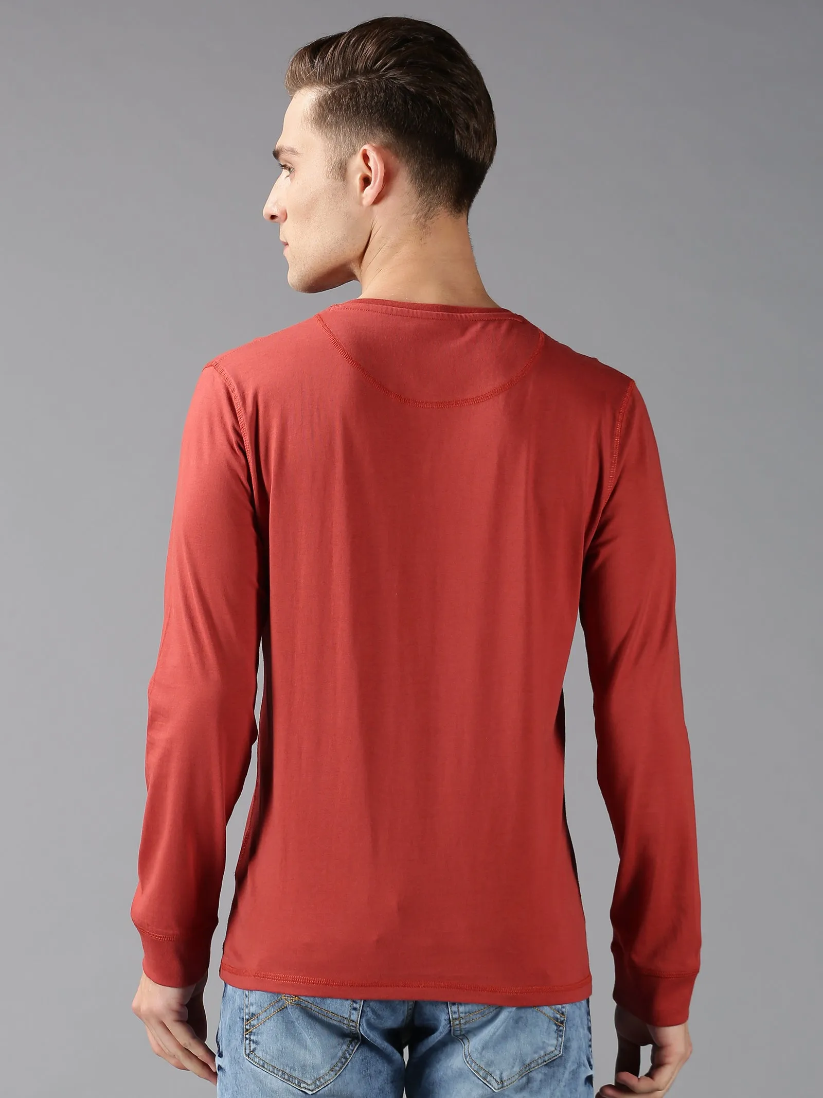 MEN'S RUST SOLID SLIM FIT T.SHIRT