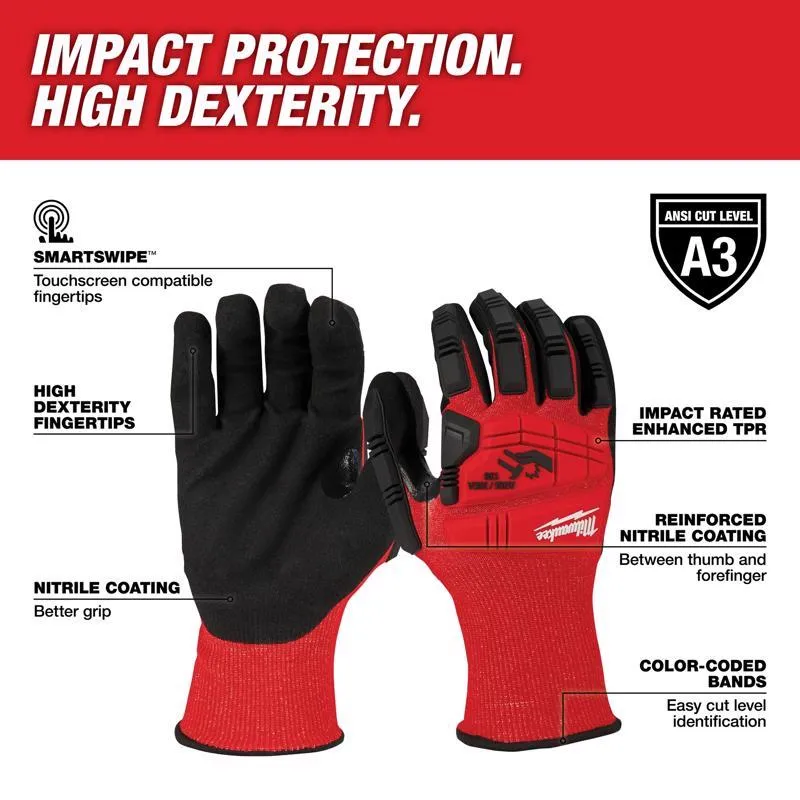 Milwaukee Dipped Gloves Red XL 1 pair