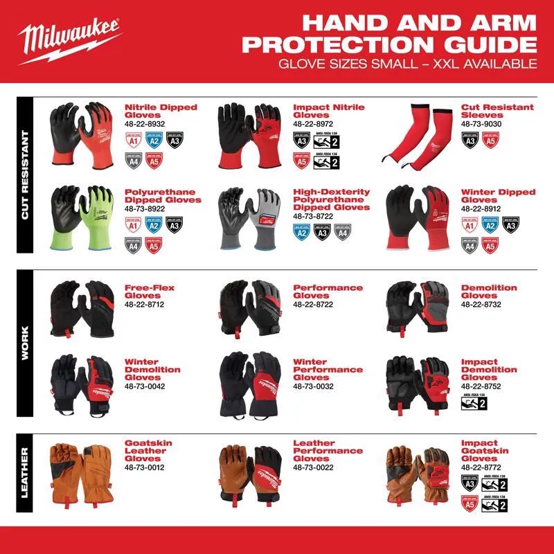 Milwaukee Dipped Gloves Red XL 1 pair