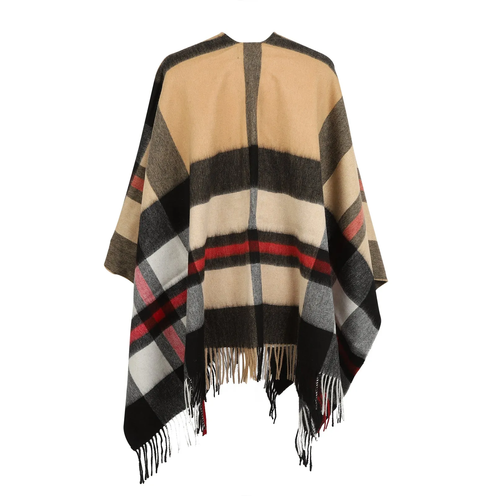 Mini Me Children’s Cape Chequer Tartan 90/10 Cashmere Exploded Vicuna