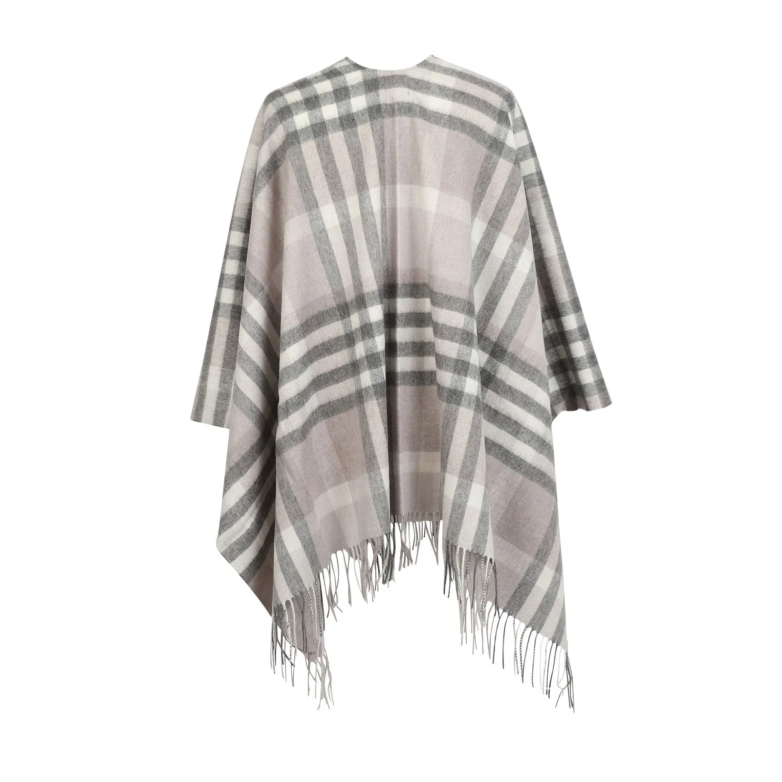 Mini Me Children’s Cape Chequer Tartan 90/10 Cashmere Grey/Natural