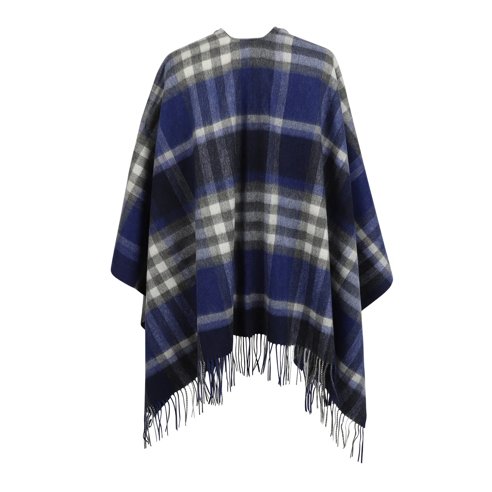 Mini Me Children’s Cape Chequer Tartan 90/10 Cashmere Navy